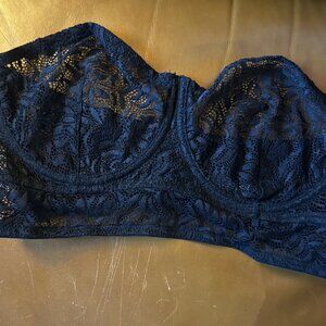 Else Long line Strapless Bra - 36DD - Black lace